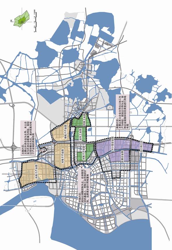 图1—52006年编制的《吴江经济开发区分区规划》工业用地规划